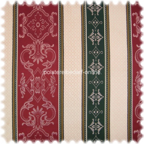 AKTION Italienischer Jaquard Stilm�belstoff Bergamo Bordeaux/Gr�n