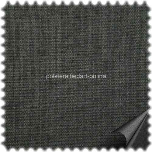Leinen Struktur M�belstoff Canvas Schwarz mit Fleckschutz und R�ckenkaschierung