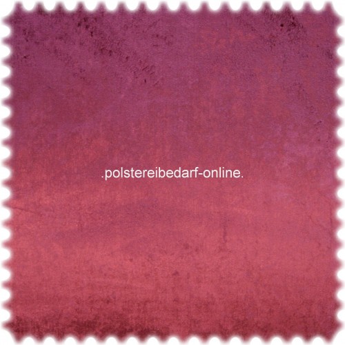 AKTION Restst�ck 2 Meter Schwerer Uni Velours M�belstoff Chic Bordeauxviolett mit Glanzeffekt