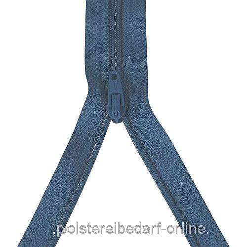 Rei�verschluss Meterware mit Metall Schieber Hellblau