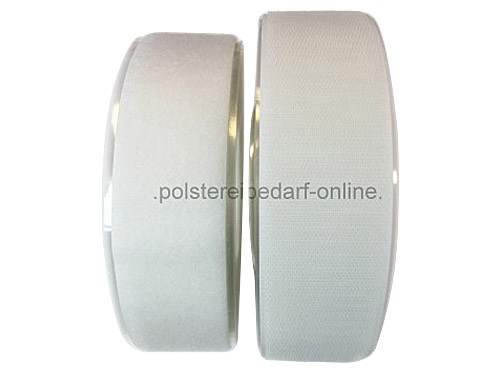 10 Meter Klettband Flausch u. Haken Weiss 5 cm