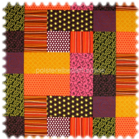 rot violetter patchworkstoff